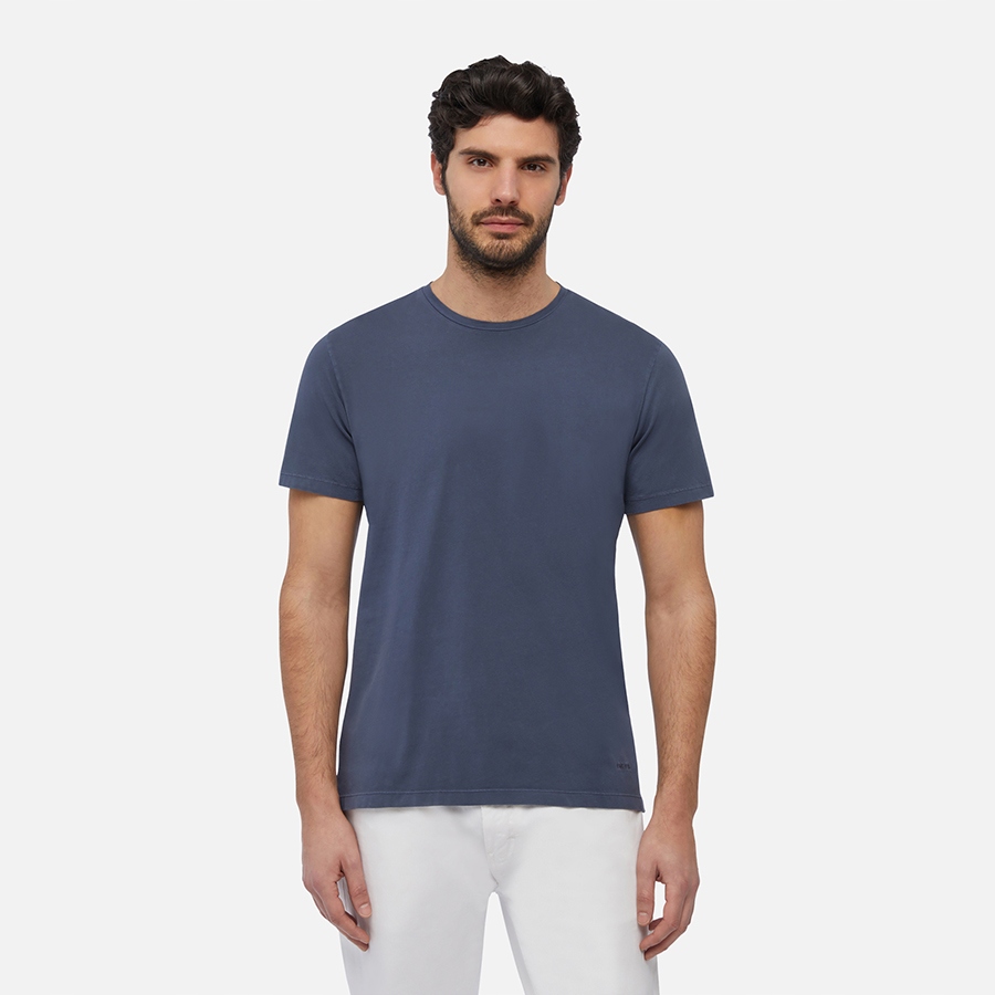 Geox Modré pánské tričko T-Shirt modrá