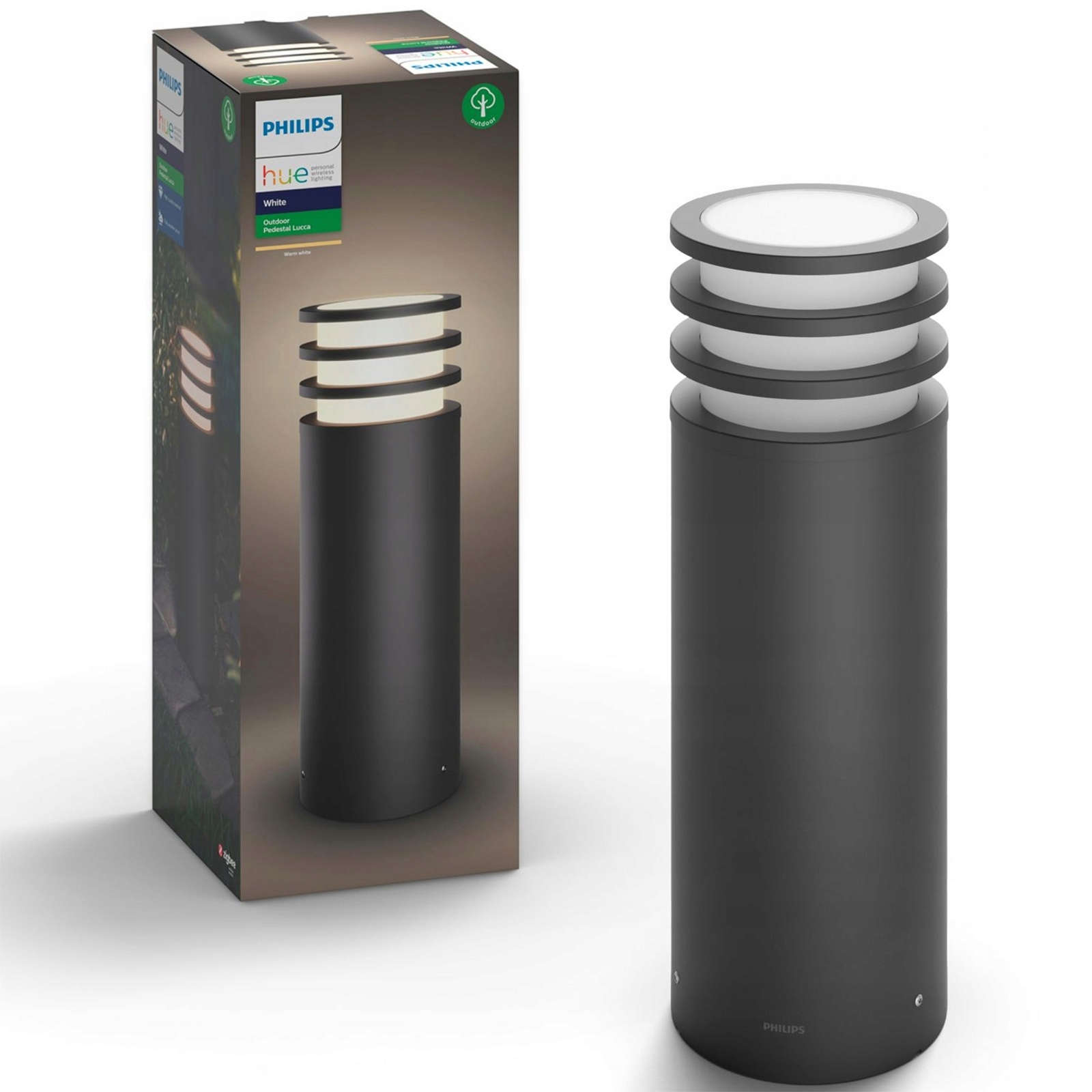 Led osvetľovací stĺpik Vonkajšia lampa čierna E27 9,5W Lucca Philips Hue
