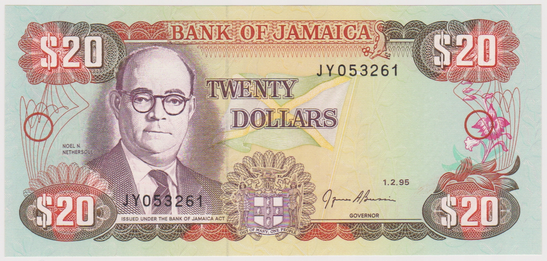 Jamajka - 20 Dollars - 1995 - P-72 - st.1