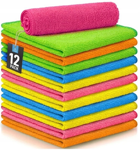 Levně 12x Měkká Utěrka Utěrka Z Mikrovlákna 30x30cm Na Sklo Nábytku 2740