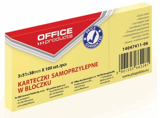 

Notes, bloczek samoprzylepny 38x51 3 sztuki Office