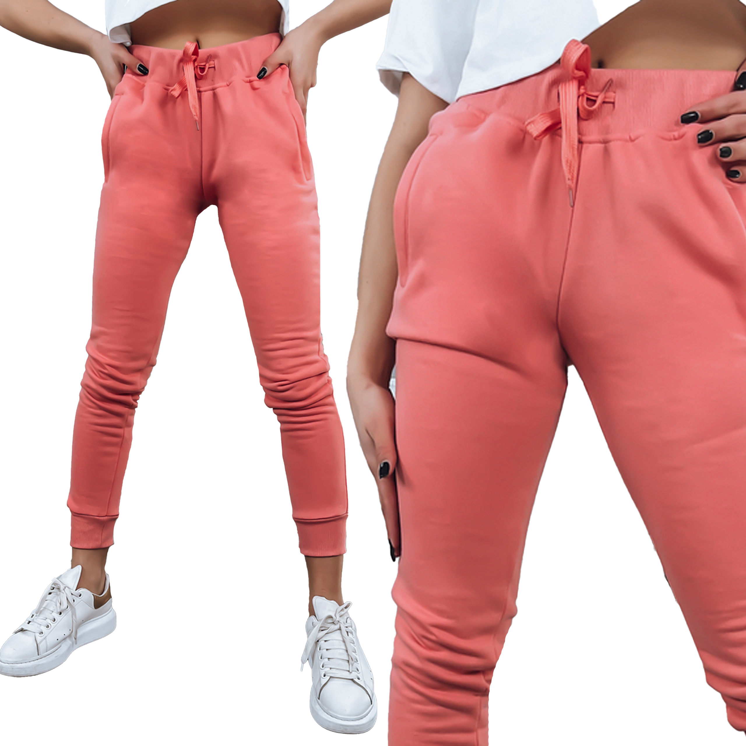 DAMSKIE SPODNIE DRESOWE GŁADKIE roz. XL