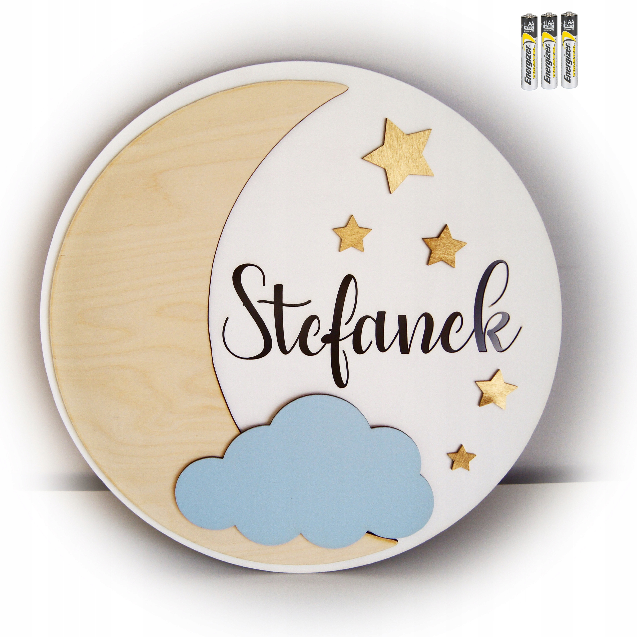 

Lampka nocna Led 47 cm Księżyc Imię duża baterie