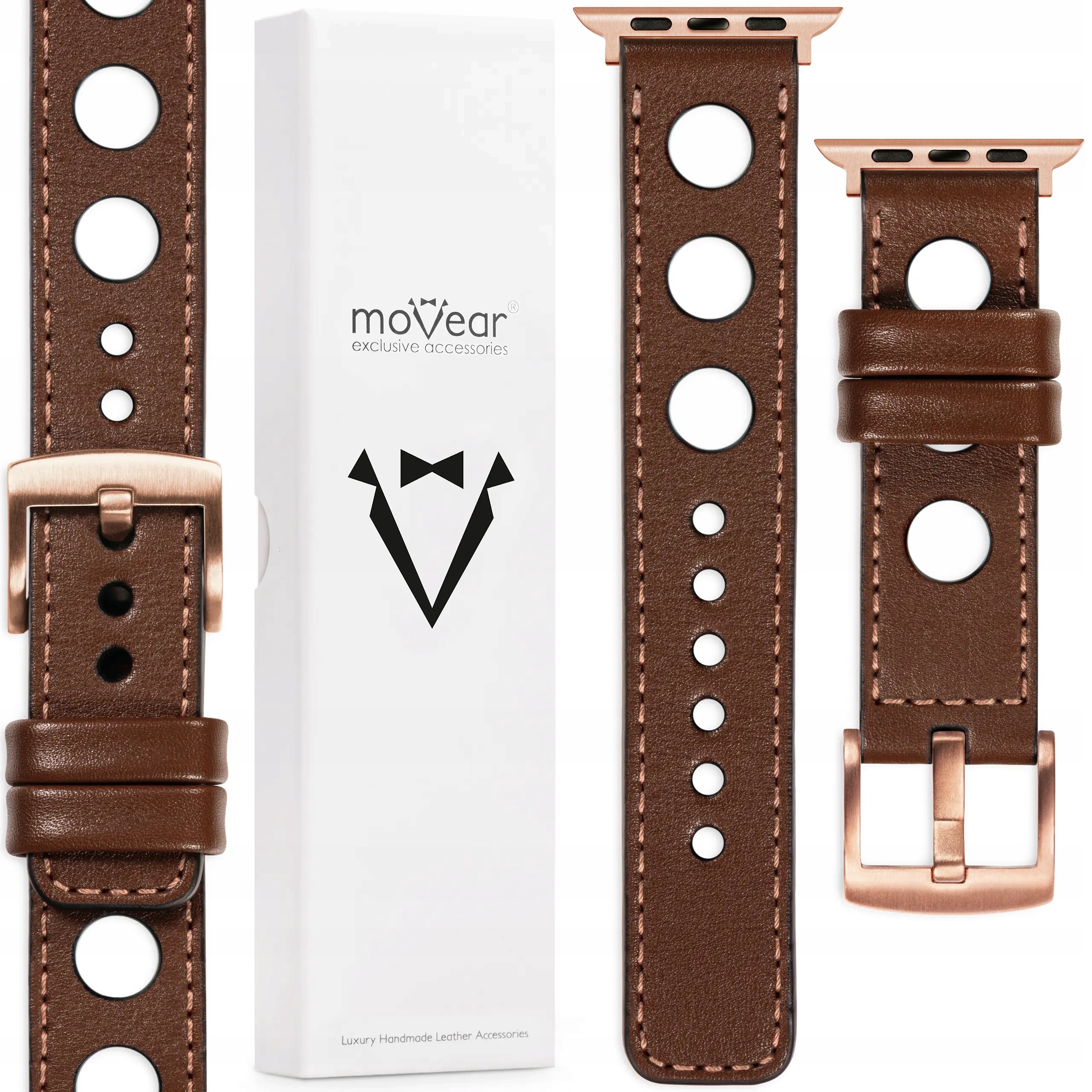 Řemínek pro Apple Watch 42/41/40/38 mm Italská kůže Exkluzivní Tmavě hnědá