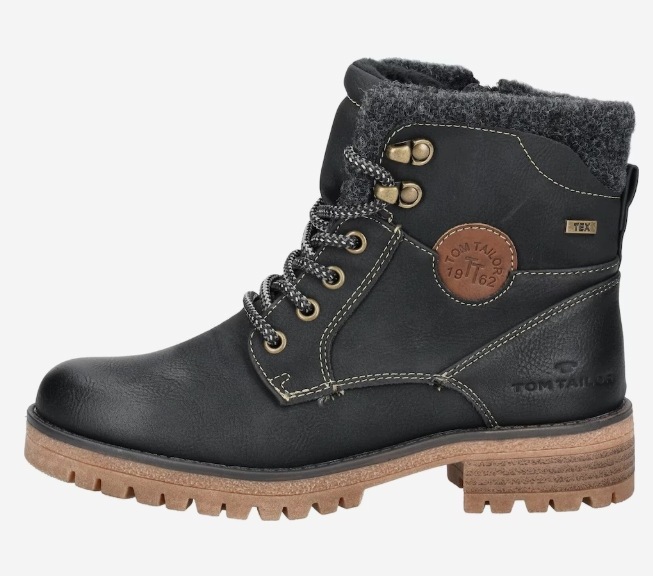 Tom Tailor LKZ83343 Kotníkové Boty Workery černé zateplené voděodolné Tex vel. 40