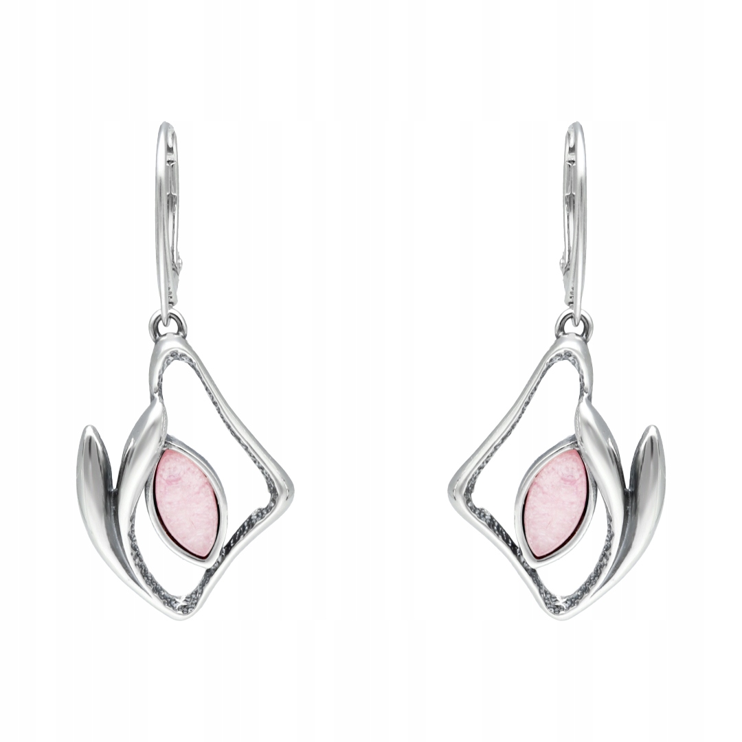 Náušnice s měsíčním kamenem z oxidovaného stříbro