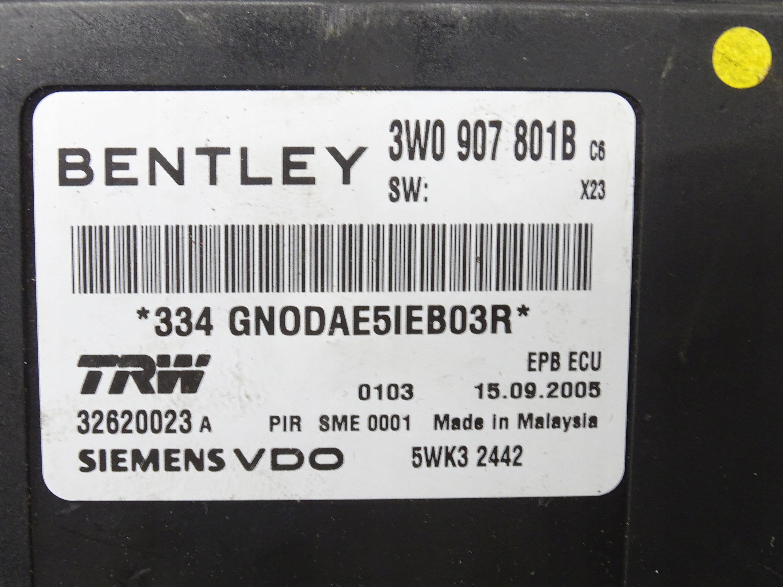 Bedienteil modul Hand HOLD BENTLEY CONTINENTAL 3W0907801B