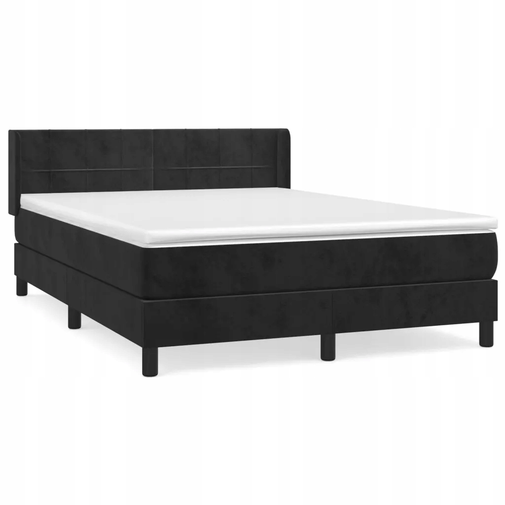 Kontinentální postel černá 193 x 147 x 78/88 cm s matrací 140 x 190 x 20 cm