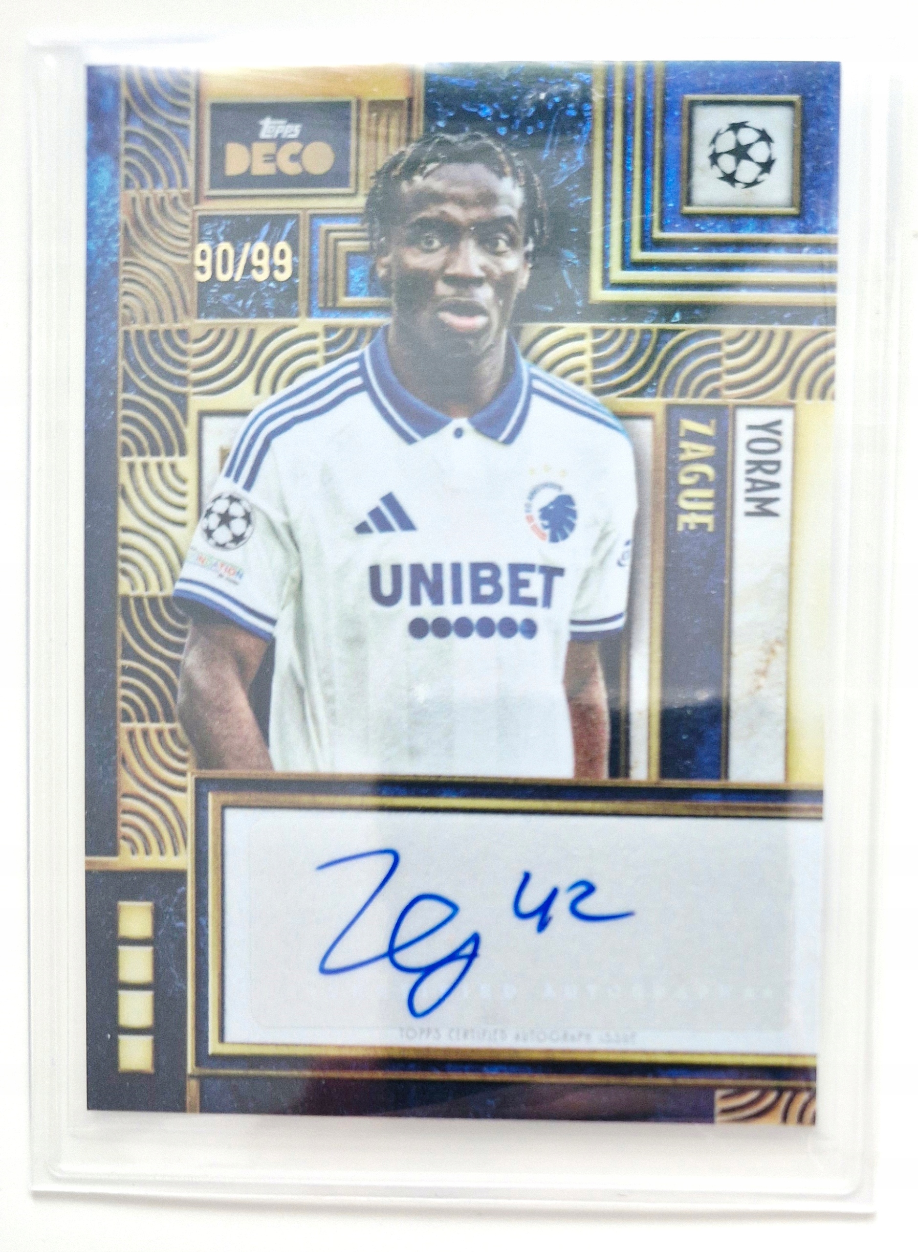 Yoram Zague Rc 2025/26 Topps Deco 90/99 F.c. Copenhagen Autograf