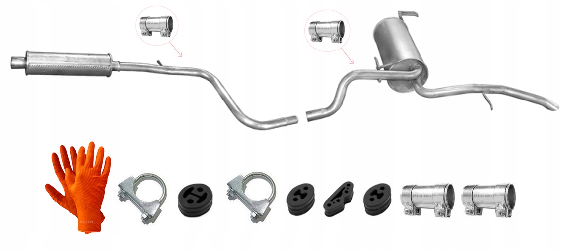 FIAT SIENA 1.2 (1997-2002) TŁUMIK ŚRODKOWY KOŃCOWY