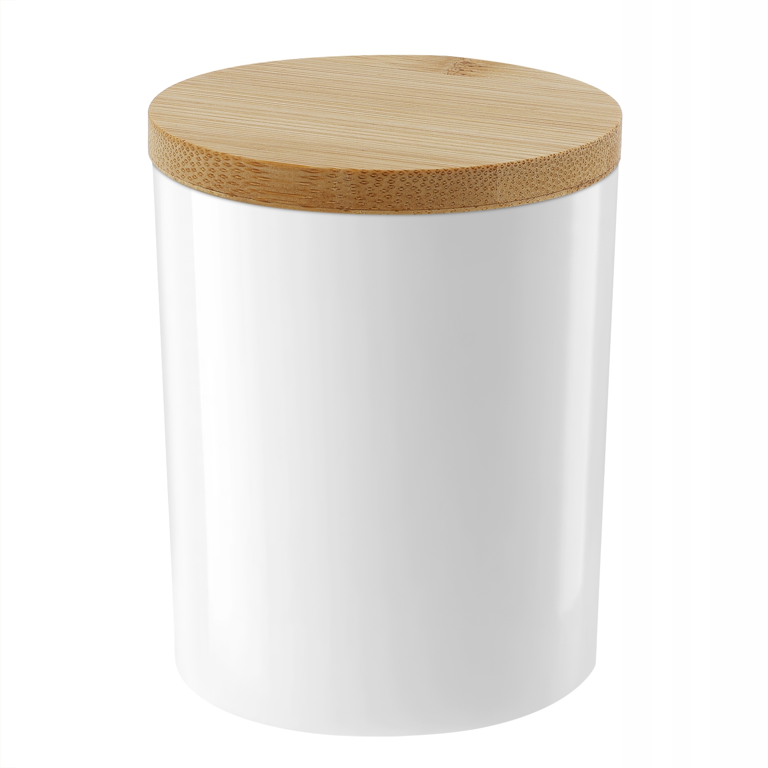 Sklenice na svíčky bílý lesk 200 ml s bambusovým víčkem 90 kusů