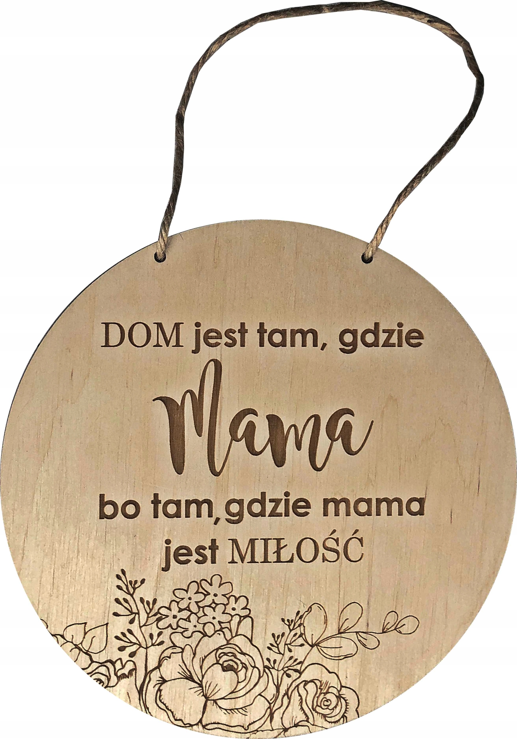 

drewniana zawieszka ozdoba na dzień Mamy