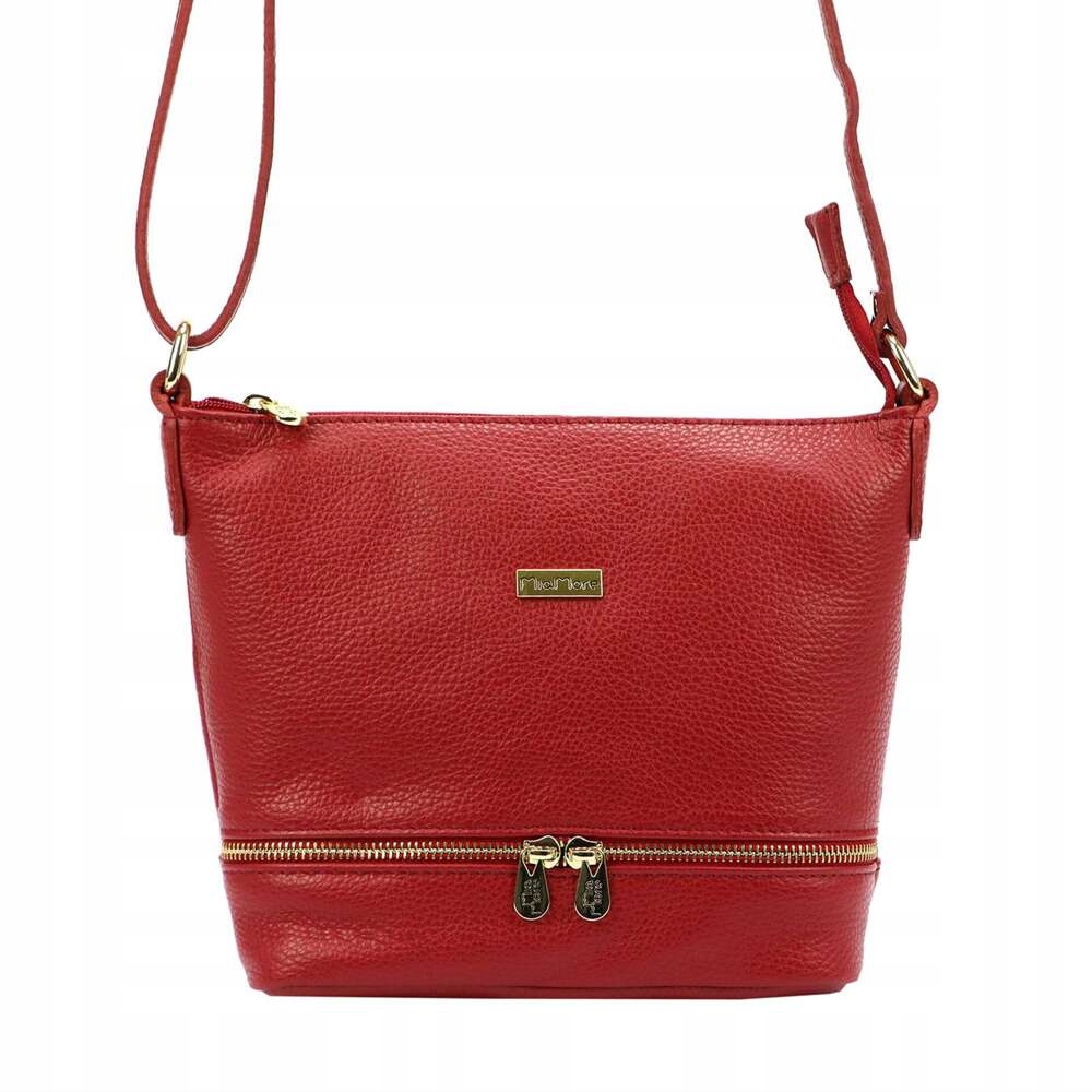 Kabelka Přes Rameno kabelka MiaMore Červená Zlatá Kování 01-019 Dollaro