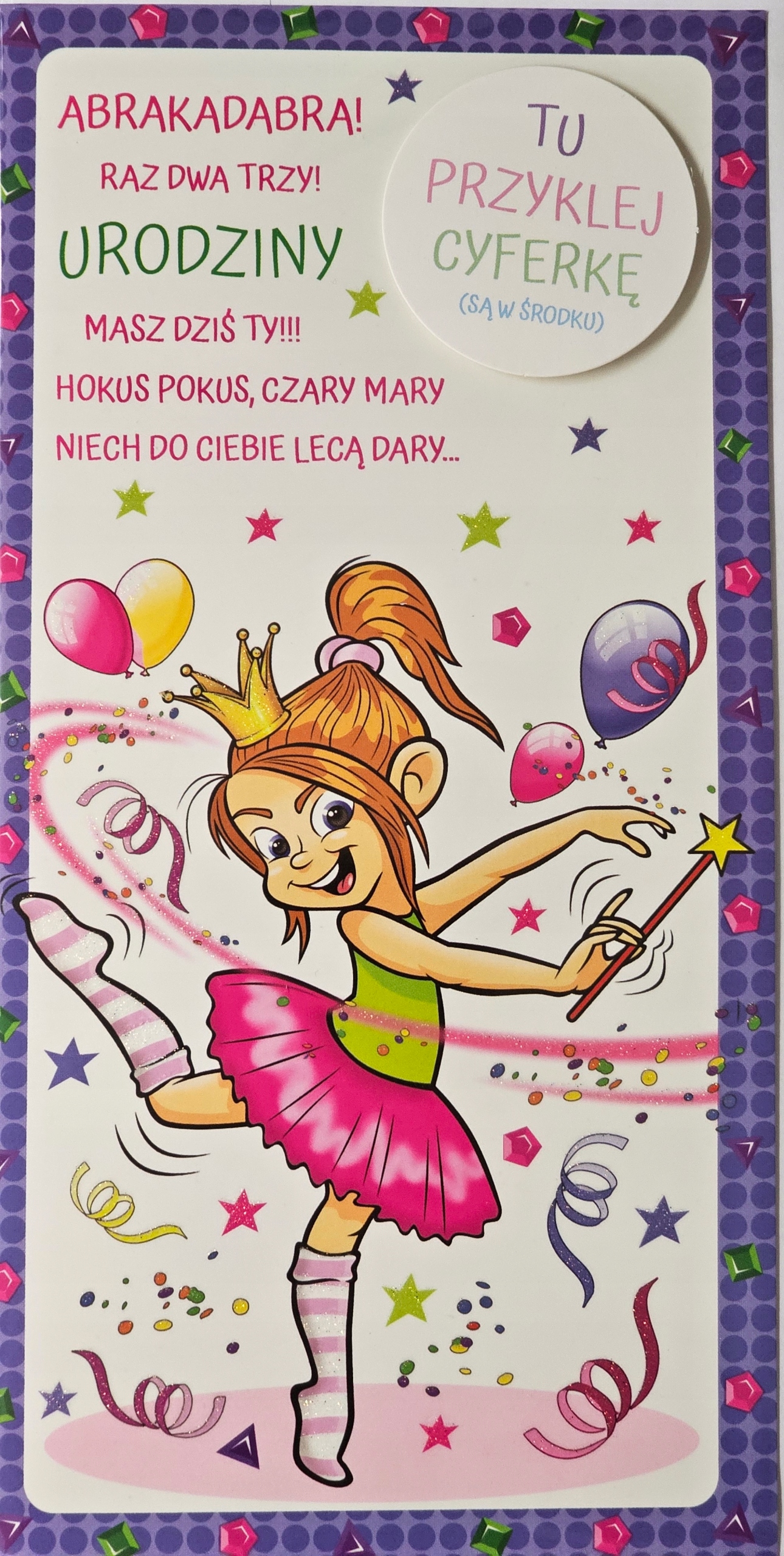 

Kartki urodzinowe dla dziecka z wymienną cyferką