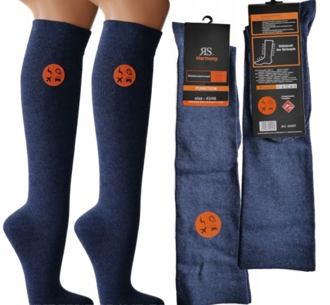 Podkolanówki Skarpety Uciskowe do samolotu 43-46 Marka inna