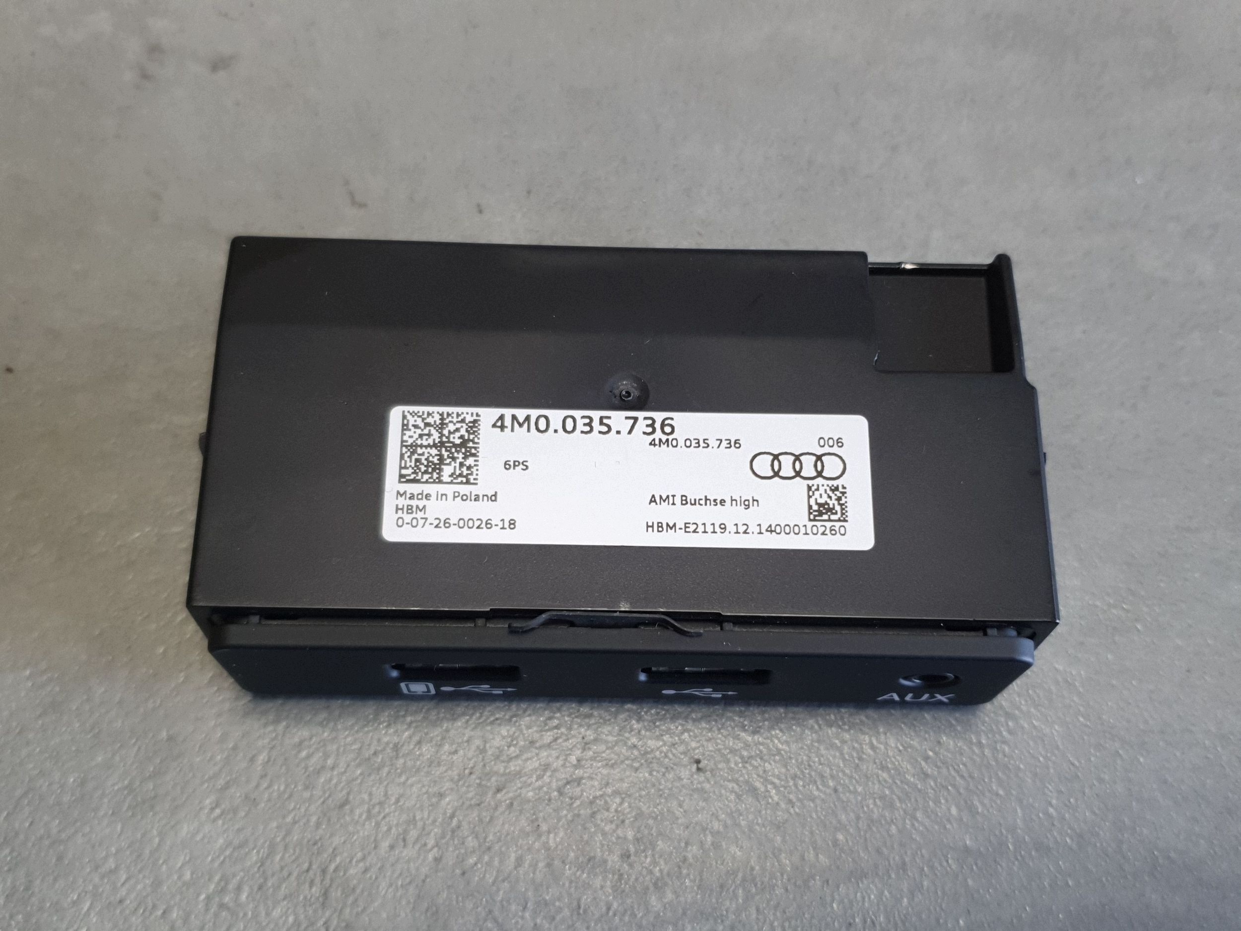 Audi Q7 4M adapter USB 4M0035736