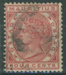 Mauritius four cents - Królowa Victoria