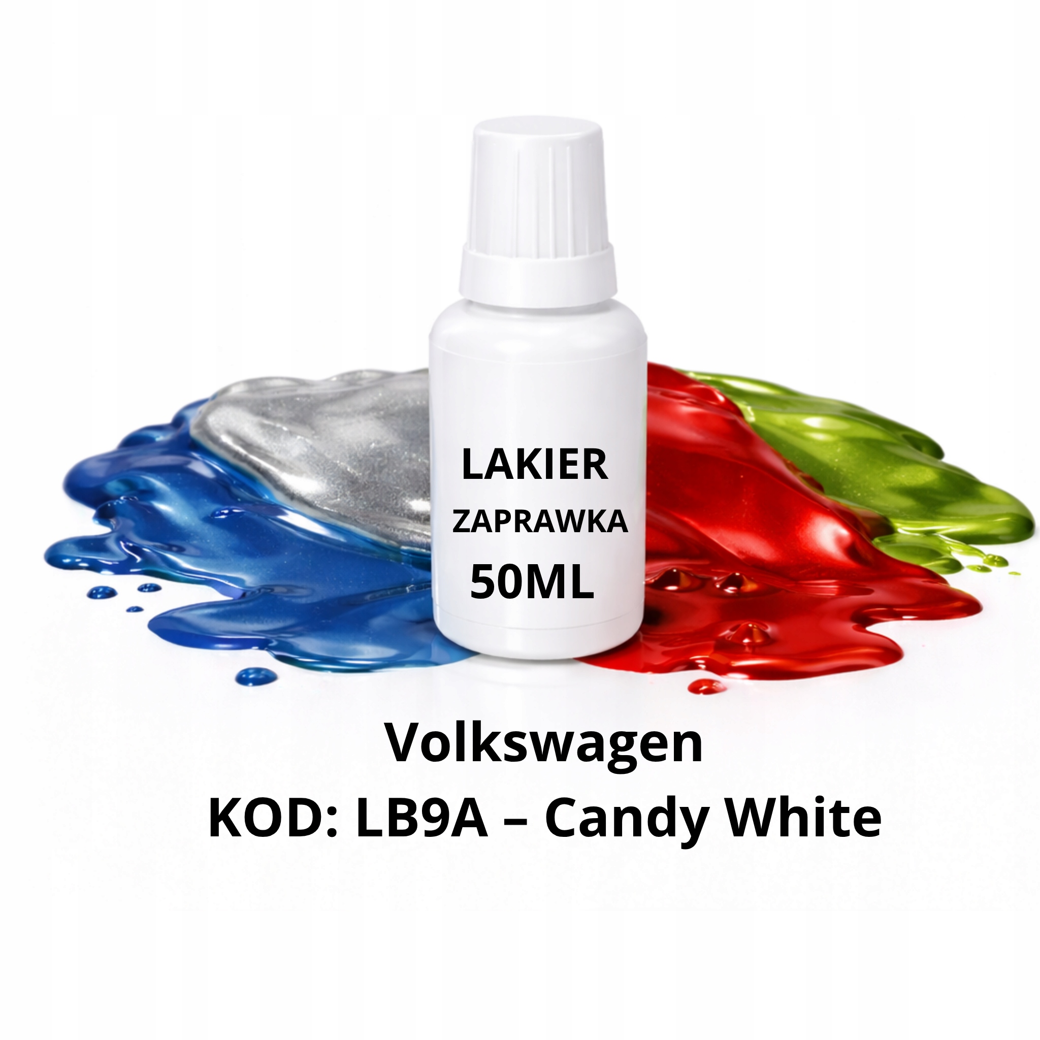 Lakier bazowy lakier zaprawka do Vw kod LB9A – Candy White, 50 ml