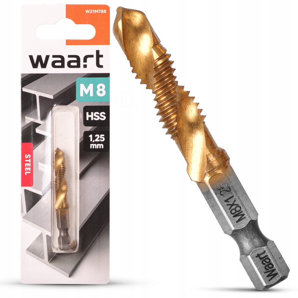 Wiertło Gwintujące M8 Do Metalu Do Gwintów Hss gwintownik z wiertłem 8mm