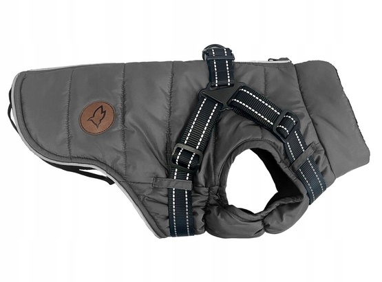 Levně Péřová Bunda S Ramenními Popruhy Pro Psa, Zateplené Zimní Oblečení 40 Šedá