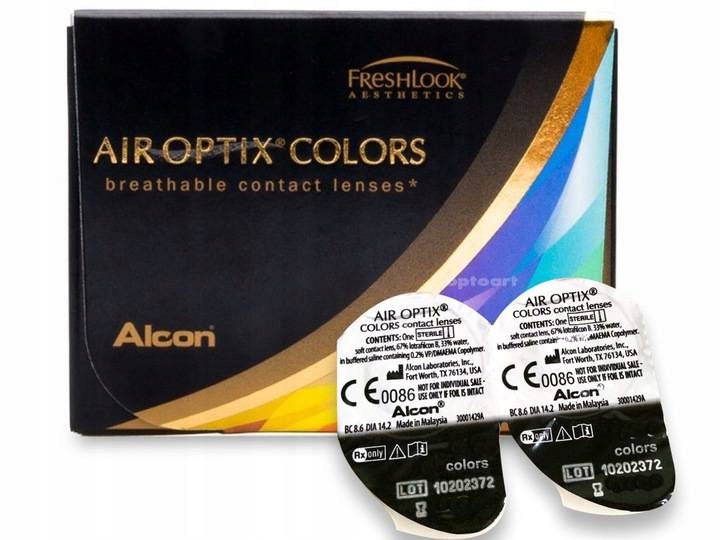 Soczewki kolorowe Air Optix Colors - Brown 2 szt. moc Brązowe BC 8.6