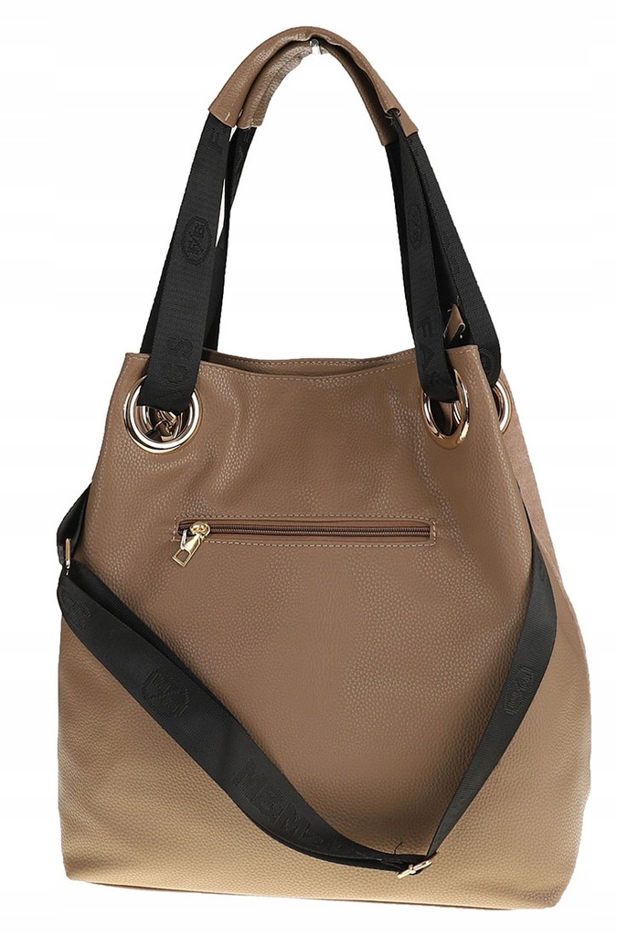 Torebka Damska Worek Shoper Modna Listonoszka na Ramię 2102 Taupe Materiał dominujący skóra ekologiczna