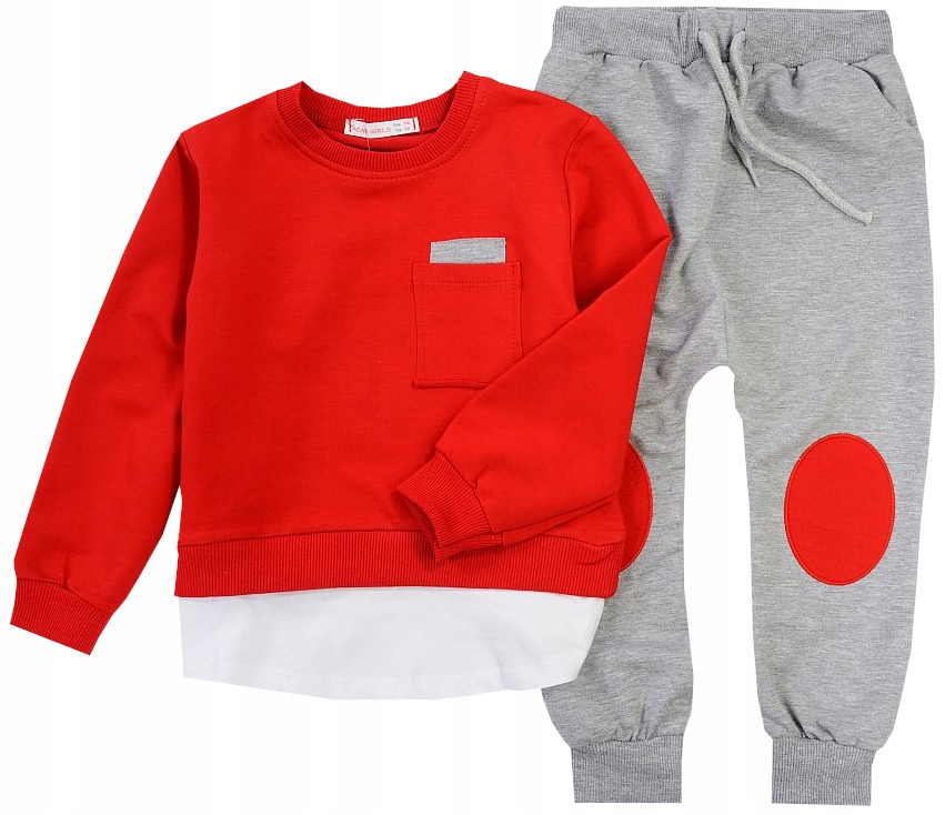 

Dres Komplet Bluza Spodnie Łaty Czerwień 110 H400D