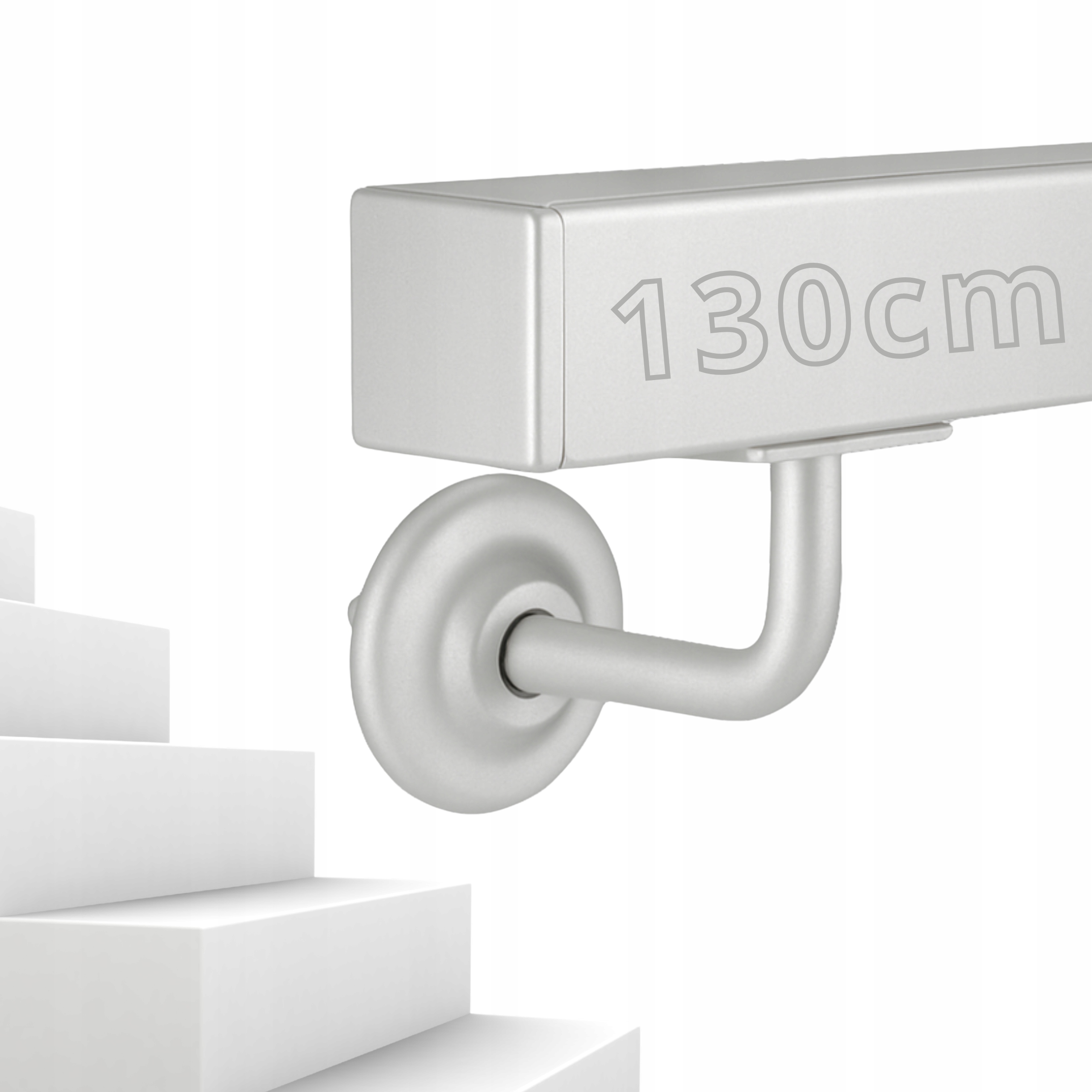 Schodišťové zábradlí Stříbrné Čtvercové Ocel Zábradlí Schody 130 cm
