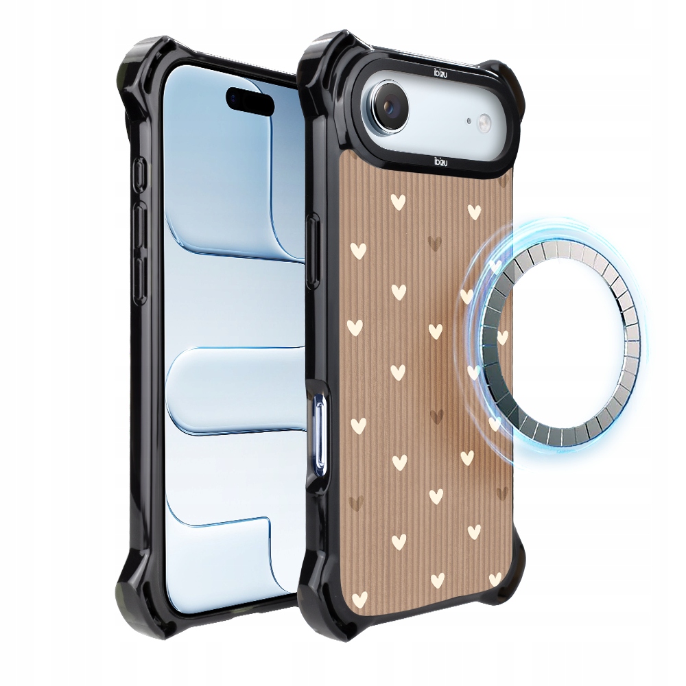 Pouzdro pro iPhone Air Ibizu DropGuard Ultra s MagSafe, Boho, Pudrová srdíčka