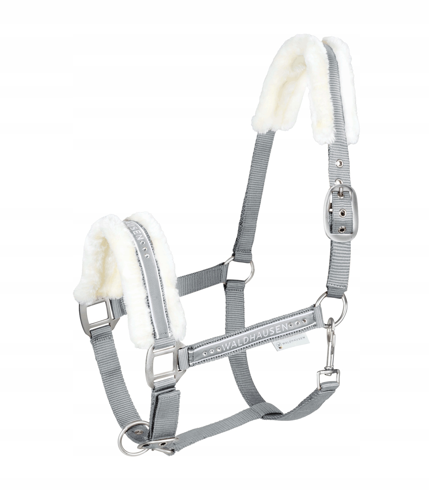 Kantar dla konia Waldhausen Elegant 26SS podszyty futerkiem szary Cob