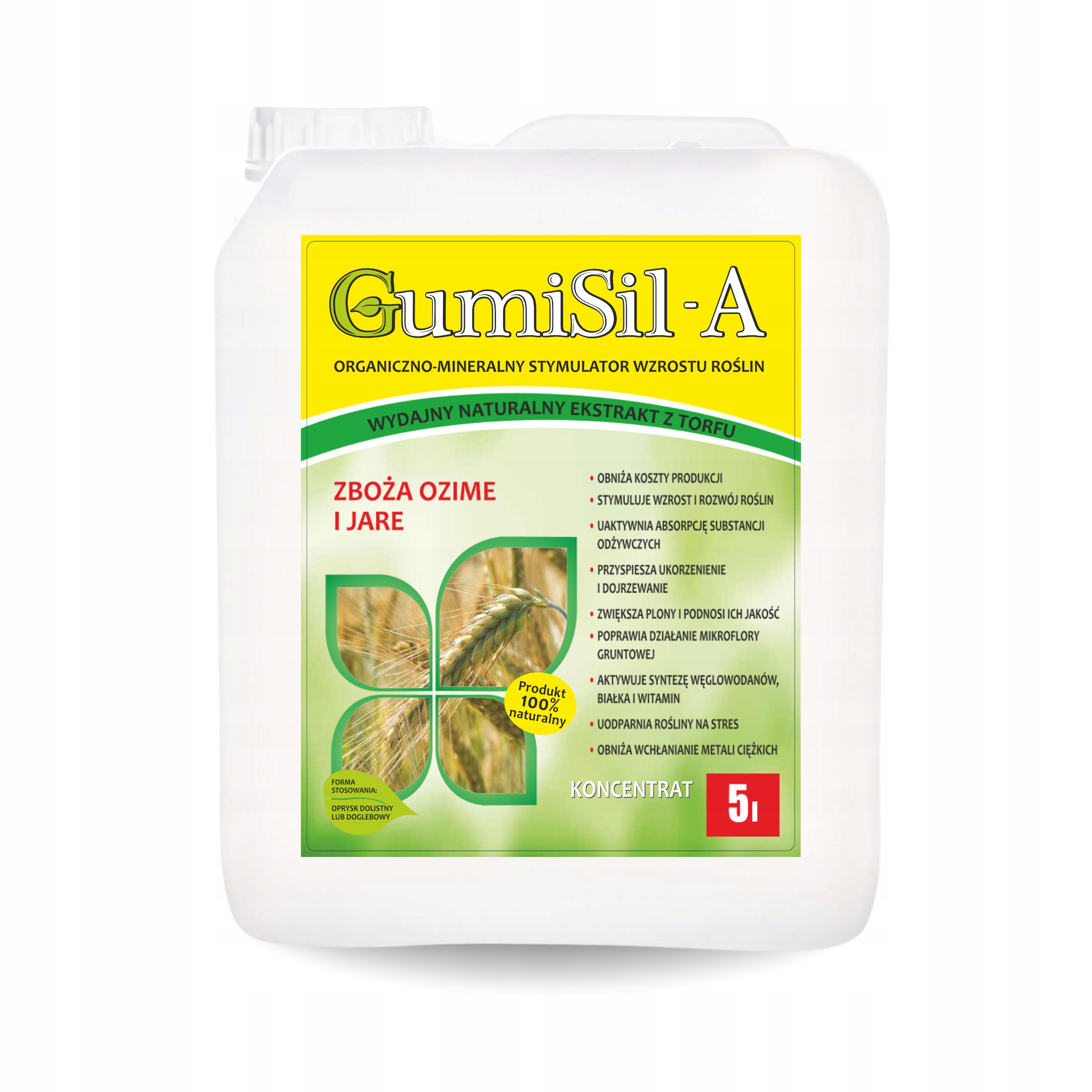 Profesionálny stimulátor obilnín Väčšia úroda a silné rastliny – GumiSil-A 5L