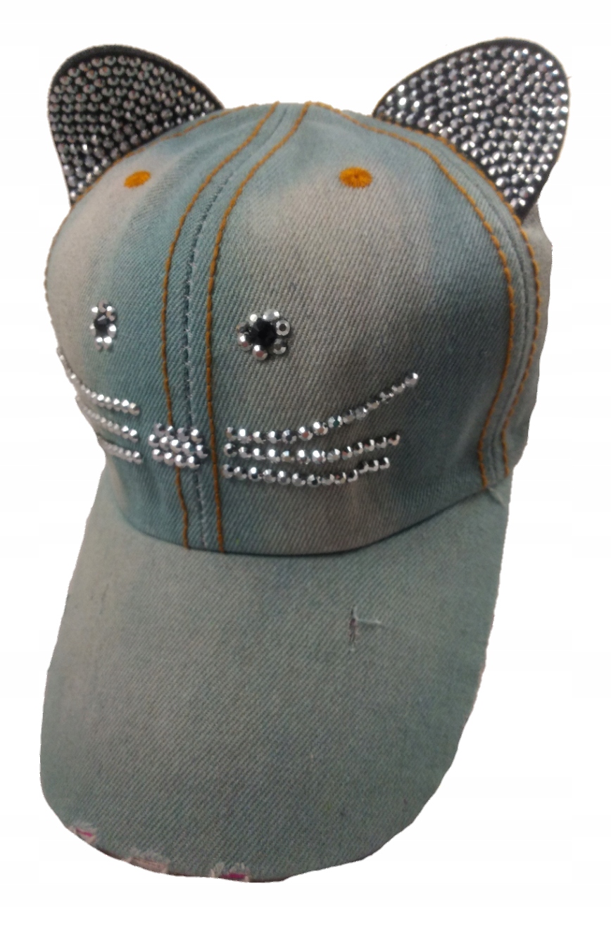 

Czapka Z Daszkiem Uszy Kota Regulowana Jeans