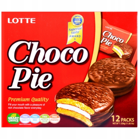 Levně 2x Choco Pie, piškotové sušenky s pěnou, krabička (12 x 28 g) Lotte