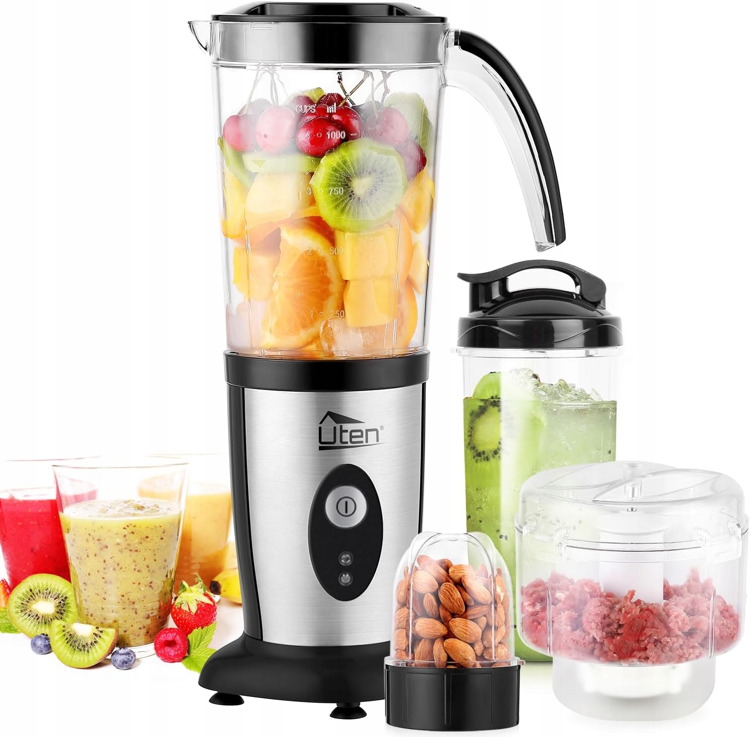 Smoothie Blender, 5 w 1 Mini Blender, 220W Juicer