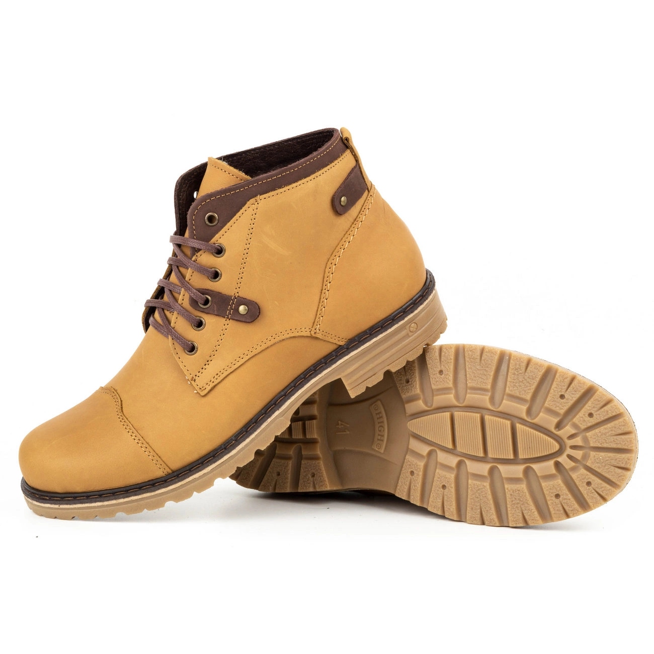 Buty męskie Polskie ZIMOWE Skórzane C15s rude 44 Marka Polbut