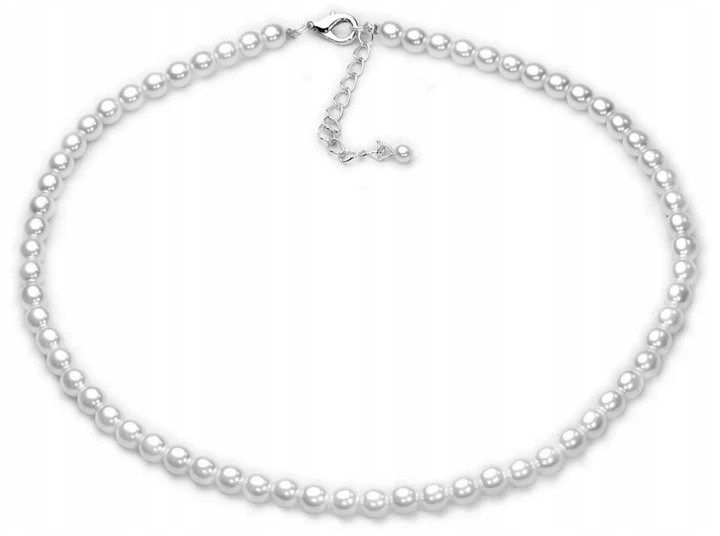 

Czeskie Drobne Perły Biały Naszyjnik Choker 37cm
