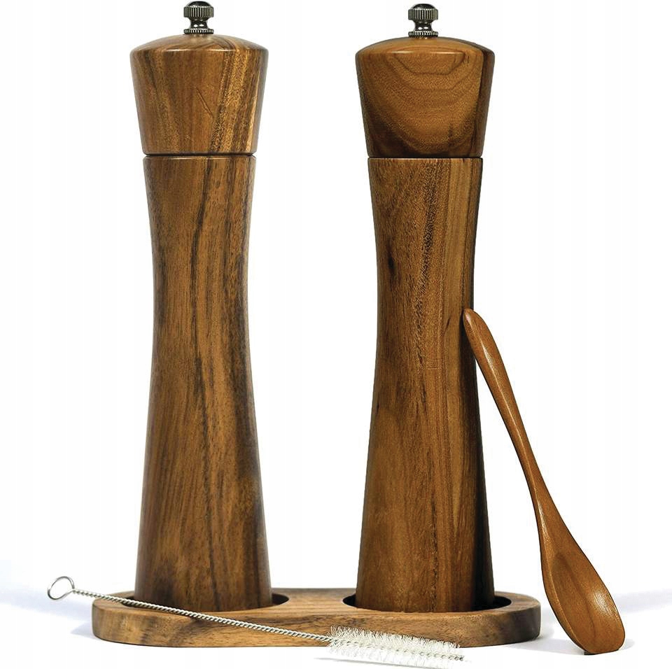2×Ręczny Młynek Do Soli I Pieprzu zestaw z podstawką