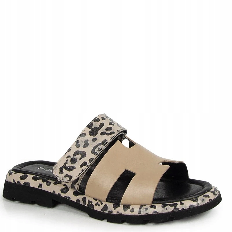 Boccato 0414-10961 Béžovo Černé Kožené Nazouváky 37