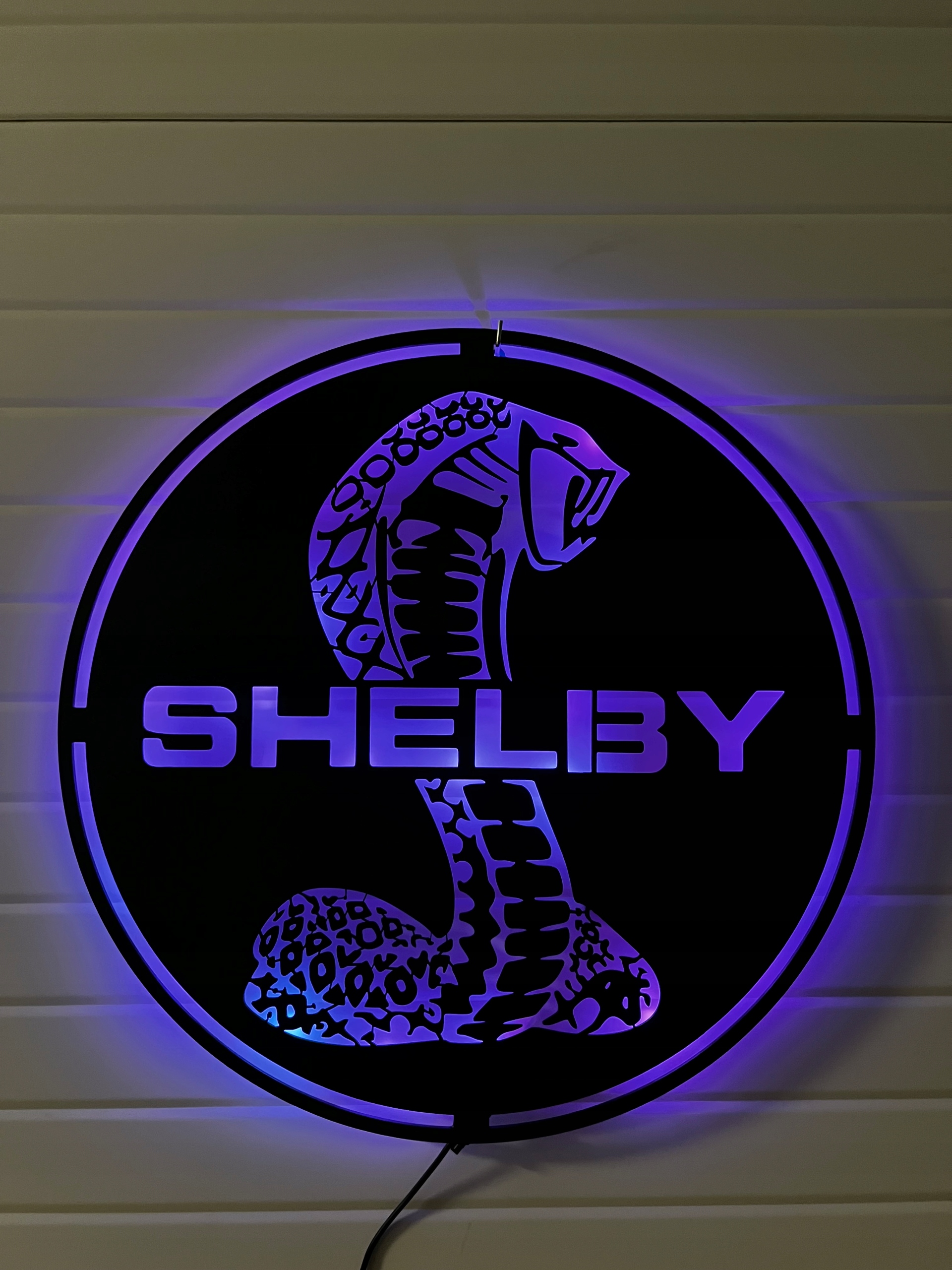 Obraz drewniany Logo Shelby Cobra Podswietlana Auto Decor 3D