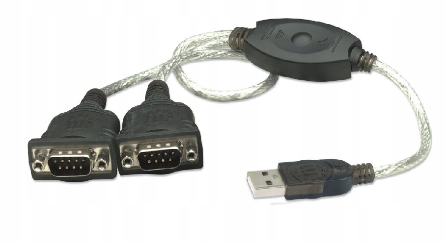Przejściówka Konwerter Adapter Usb do 2x RS232/COM PL2303 45 cm Manhattan