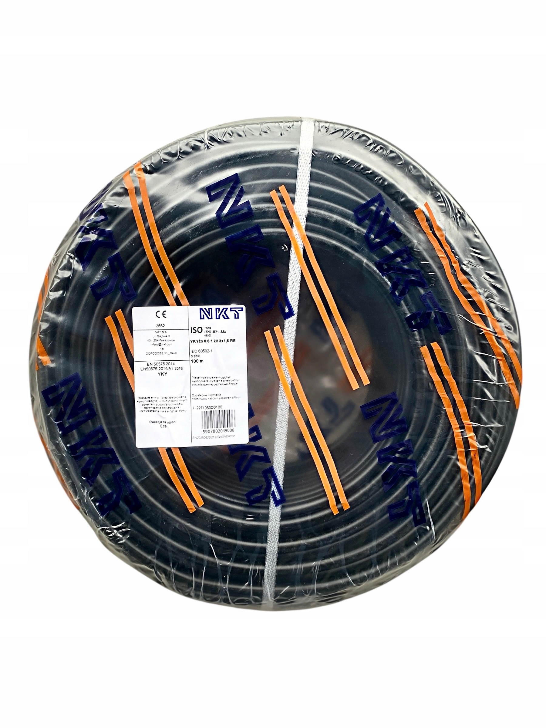 Przewód ziemny Yky 3x1,5 Nkt krążki 100m