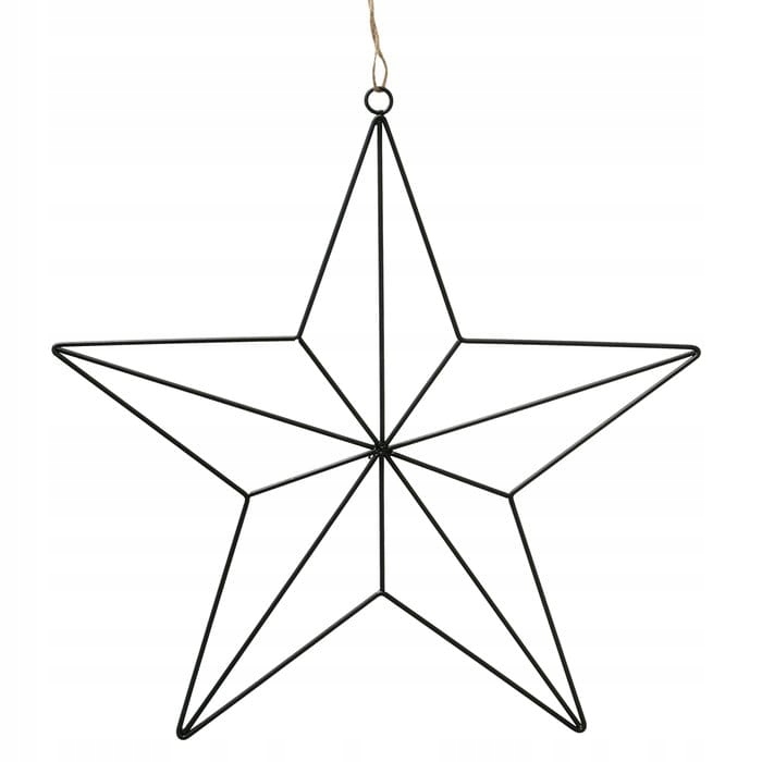 

Zawieszka Dekoracyjna Gwiazda Metal Czarna 55 CM