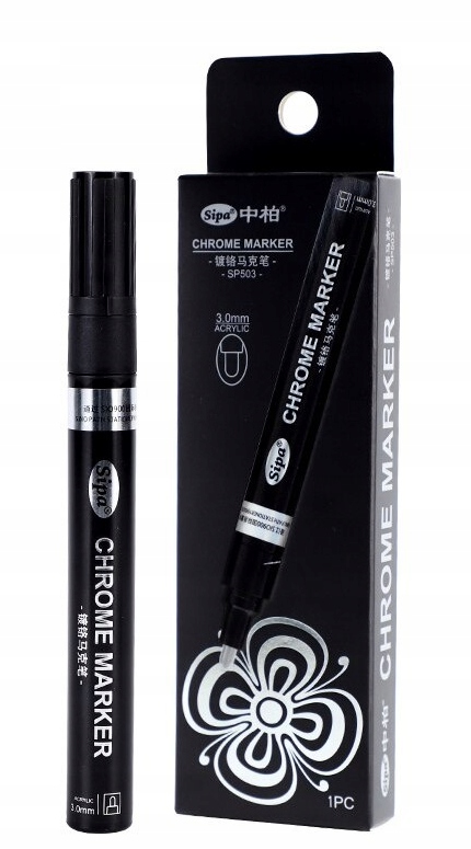 MARKER DEKORACYJNY CHROMOWANY Z EFEKTEM LUSTRA WODOODPORNY