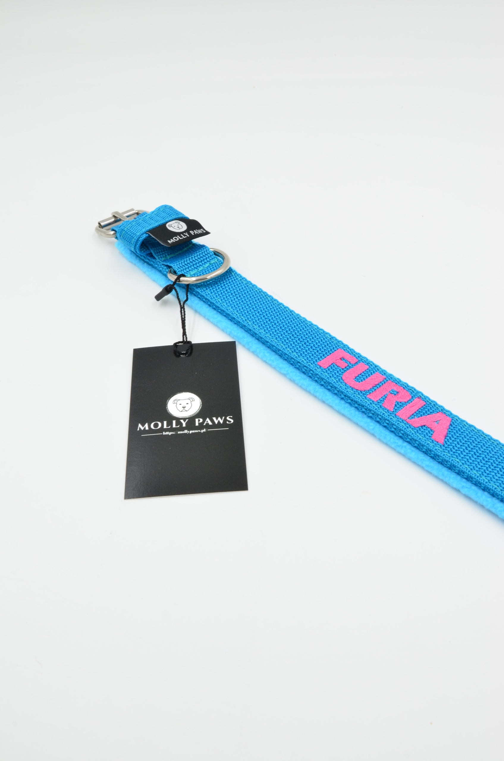 Levně Obojek s fleecem o šířce 2.5 cm Vlastní Výšivka Velikost 37 cm – 43 cm tolerance +/- 1 cm