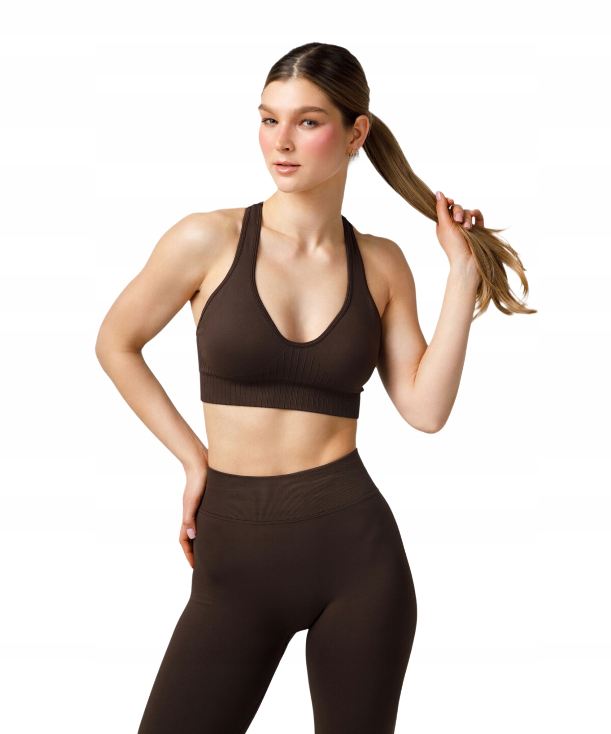 Stanik damski sportowy bezszwowy Elite Carpatree brązowy XL