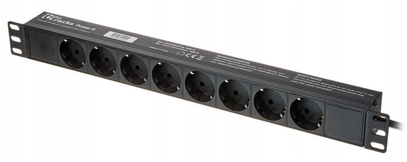 Zásuvková Lišta the t.racks Power 8 Rack 1U 8 zásuvek 2 m vypínač
