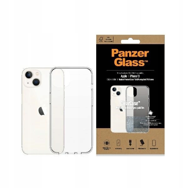 PanzerGlass ClearCase antibakteriální vojenský Pouzdro pro iPhone 13 14 15 6,1"