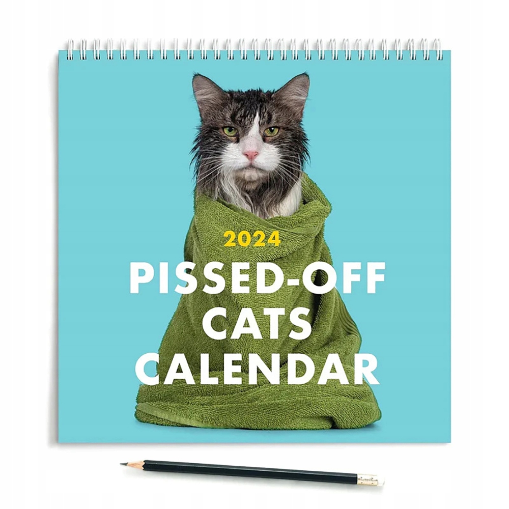 Zábavný nástěnný kalendář na rok 2024 Rozzlobený kočičí kalendář Domácí ...