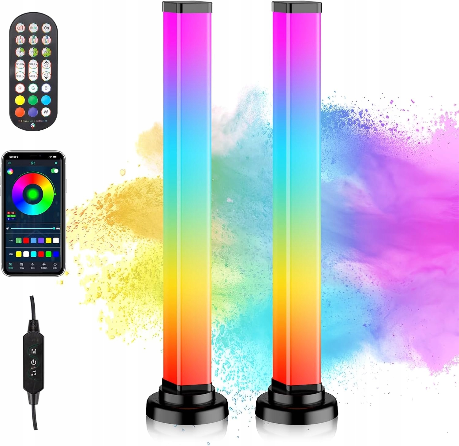 Smart Rgb Bar, kosočtvercové Led lampy pro hry, synchronizace s hudbou, dálkový ovladač