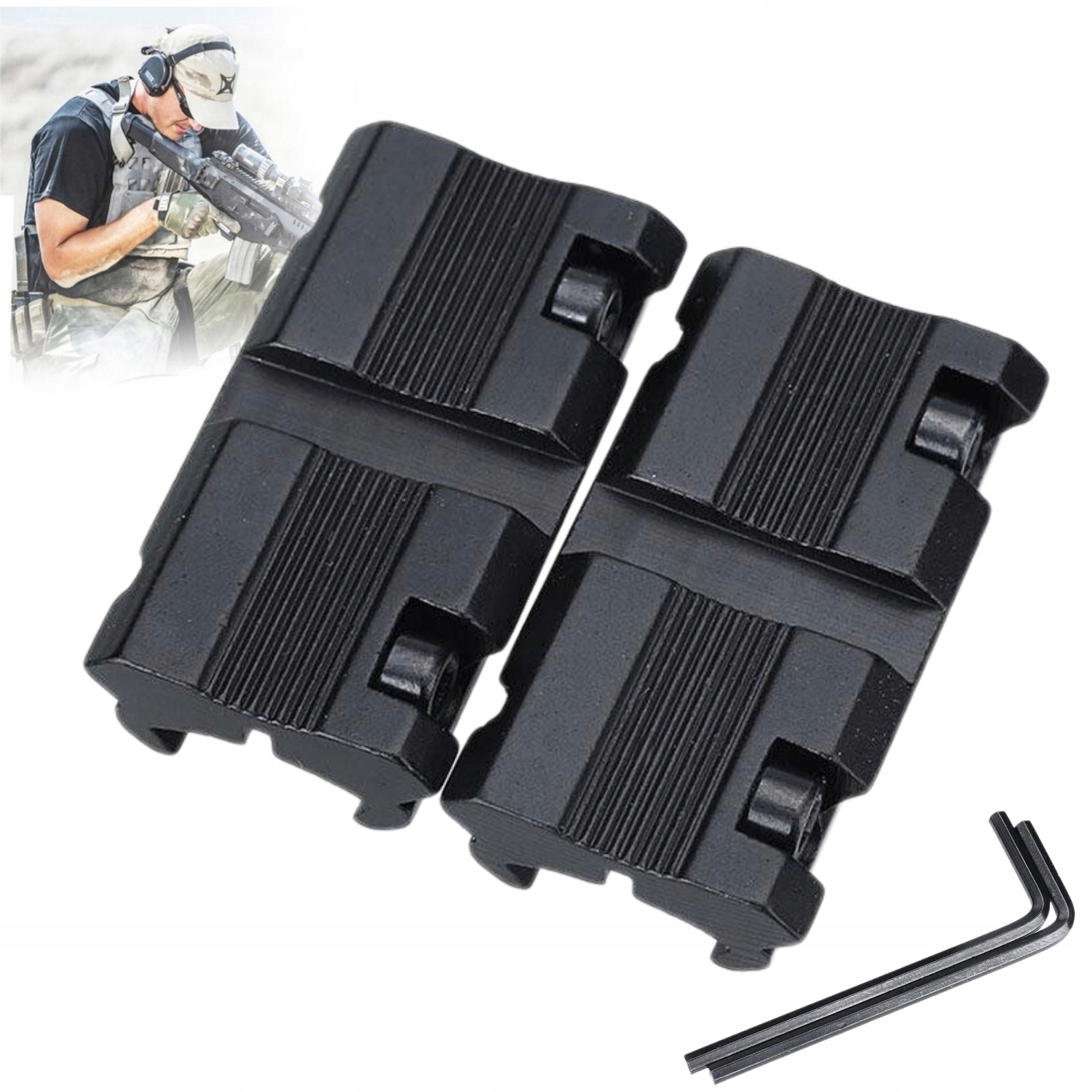 2 Szt 11 Do 20MM Mini Stop Aluminium Adaptera Szyna Montażowa Lunety